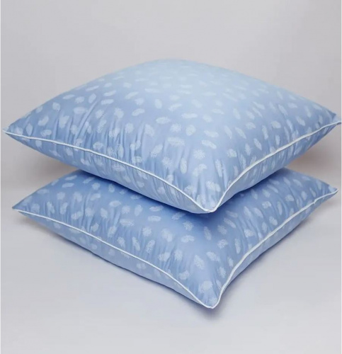 Наперник с кантом тик (100% хлопок) пуходержащий на молнии Арт. Голубое перо